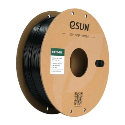 Image de eSUN PETG Filament 1.75mm, ePETG+HS d&#039;Imprimante 3D Haute Vitesse, Précision Dimensionnelle +/ 0.05mm, Bobine de 1KG (2.2 LBS) pour l&#039;Impression Rapide,Noir Solide