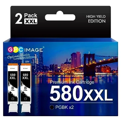 Image de GPC Image PGI 580 XXL Compatible Cartouches d&#039;encre Remplacement pour Canon PIXMA TS6150 TS6151 TR8550 TR7550 TS8150 TS8151 TS9150 TS9155 TS6250 TS8250 TS9551C TS9550 (2 PGBK)