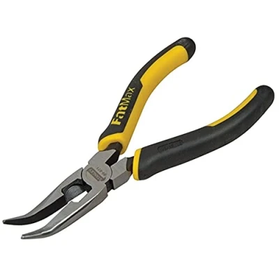 Image de Stanley 0 89 871 Pince A Becs Gamme FatMax Fabriqués En France Acier Trempé Poignée Bi Matière Conforme Aux Normes Din 5745 Et NF E 73 102, Noir/Jaune, 160 mm