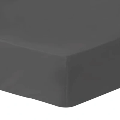 Image de MATT &amp; ROSE Drap Housse Enfant Uni Coton LAVÉ 100% Oeko TEX 90x190/200 cm Bonnet 30 Mixte Anthracite