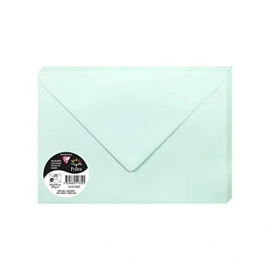 Image de Clairefontaine 51332C Paquet de 20 Enveloppes Gommées Format C5 (16,2x22,9cm) 120g/m² Coloris Vert Jade Invitation Evènements et Correspondance Gamme Pollen Papier Premium Lisse