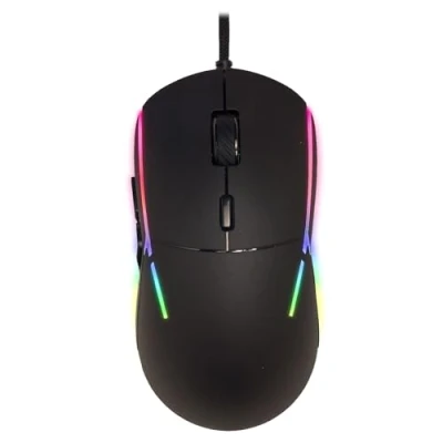 Image de SPYCO Action MO 102, Souris de Jeu Ergonomique Hautes Performances, chipset PMW 3360, 12 000 DPI, fréquence sondage 1 Hz, lumière RVB, Poids 96 g, 6 Boutons programmables, Fil Paracord