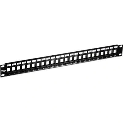 Image de TRENDnet TC KP24 24 Port Blank Keystone 1U Patch Panel, 19&quot; Metal Rackmount Housing, Recommandé avec K25C6 &amp; K50C6 Cat6 Jacks (vendus séparément)