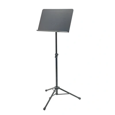 Image de K&amp;M 11960 Pupitre d&#039;orchestre Noir Support de partitions extensible 74 à 127 cm Plateau en acier Fermeture rapide