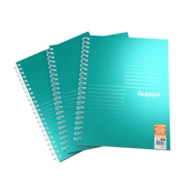 Image de Silvine Luxpad Metallic Lot de 3 cahiers à spirales FSC A4+ ligné (200 pages)
