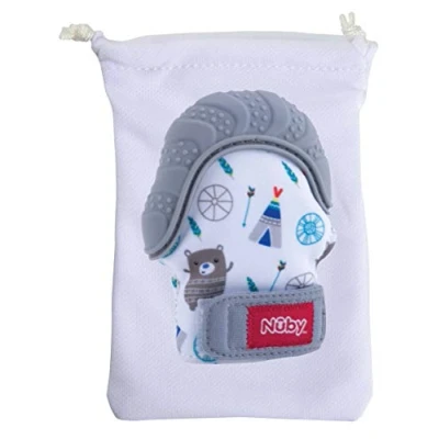 Image de Nuby Gant de dentition Happy Hands Aide à la pour bébé Jouet Gris 3+ mois