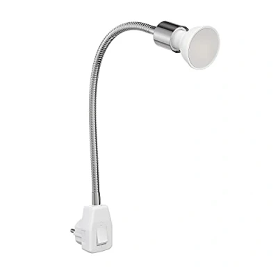 Image de ledscom.de Lampe prise LESCH de lecture col cygne Interrupteur chrome GU10 LED blanc 3 niveaux gradation : max. 609lm