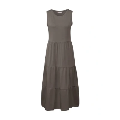 Image de Street One 1408844 Robe en Jersey avec Volants, Marron Nomad, 36 Femmes