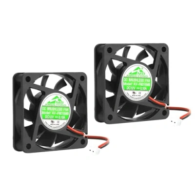 Image de Paquet de 2 ventilateurs refroidissement sans balais à roulement billes 6015 12 V CC 60 mm x 15 broches