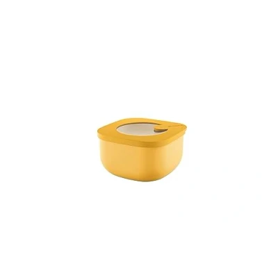 Image de Guzzini Kitchen Active Design, STORE&amp;MORE BIO, Récipients hermétiques bas pour réfrigérateur/congélateur/four à micro ondes (S) Jaune Mangue, 12,2 x h6,8 cm 450cc 170719236