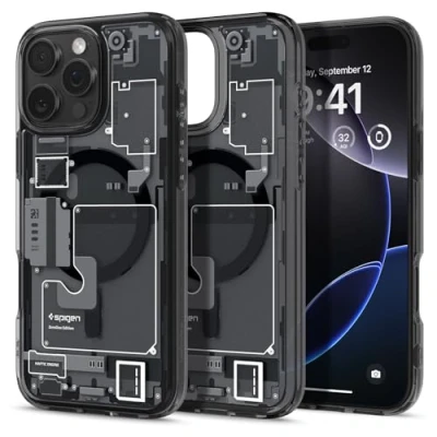 Image de Spigen Coque pour iPhone 16 Pro Max, Ultra Hybrid MagFit, [Design Schématique] 6,9 Pouces Zero One