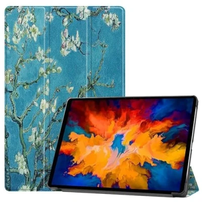Image de Housse etui pochette simili cuir avec coque intérieure rigide pour Lenovo Tab P11 Pro TB J706F / J706L (11,5 pouces) FLEURS