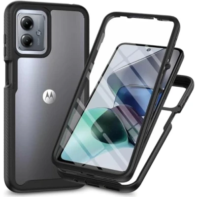 Image de XINNI Coque pour Motorola Moto G84 Antichoc Housse avec Protège écran, 360 Degrés Full Body Etui Solide Double Face Bumper Portable Transparent