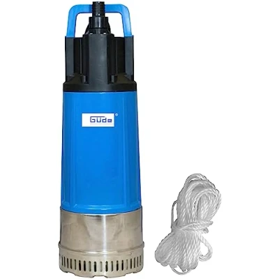 Image de Güde Pompe immergée sous pression GDT 1200 I (1200 W, volume de refoulement : 6000 l/h, hauteur max. 40 m, profondeur d&#039;immersion maximale 12 4 roues noryll, arbre et pied