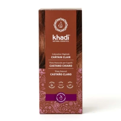 Image de khadi CHÂTAIN clair Coloration Végétale, châtain fauve et chaud avec reflets roux, 100% naturel, vegan sans ingrédients synthétiques, Cosmétiques naturels certifiés, 100g