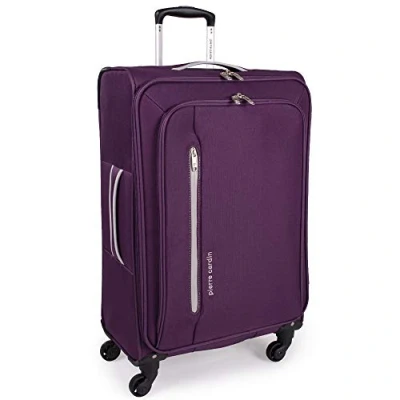 Image de Pierre Cardin Valise Cion souple avec roues résistantes télescopique sangles de rangement CL610M Violet et gris clair. moyen