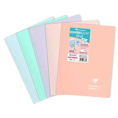 Image de Clairefontaine 376781C Un Cahier à Spirale Koverbook Blush A4 21x29,7 cm 160 Pages Lignées Papier Blanc 90 g Couverture Enveloppante Polypro Opaque Couleur Aléatoire