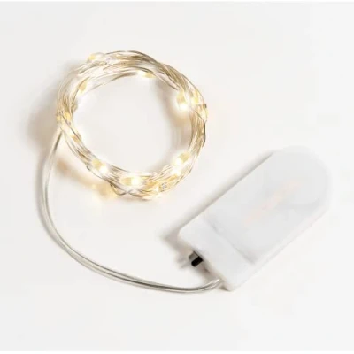 Image de LAC Guirlande Led à Pile (Incluses) 2m 20 LEDs Petite Noel Lumineuse Intérieur (Blanc Chaud)