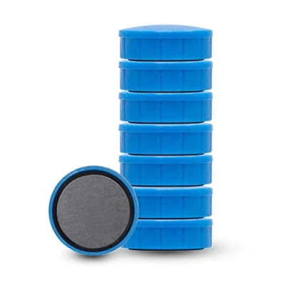 Image de MAUL Aimant MAULsolid, Lot de 8 Petits Aimants Puissants à Usage Multiple, Ronds au design Moderne, 20 x 7, 5 mm, Charge Jusqu&#039;à 0, 3 kg, Bleus