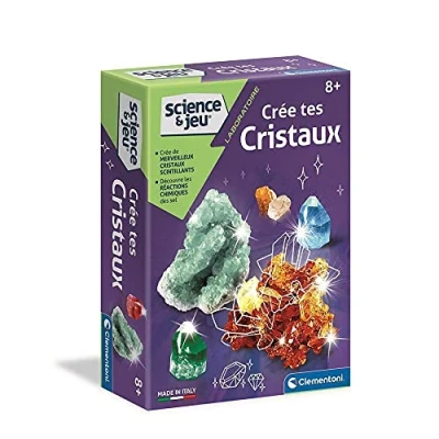 Image de Clementoni Science &amp; Jeu : Crée tes Cristaux Colorés avec des Formes Merveilleuses Coffret pour Enfant Expérience Scientifique Fabriqué en Italie Dès 8 ans 52067
