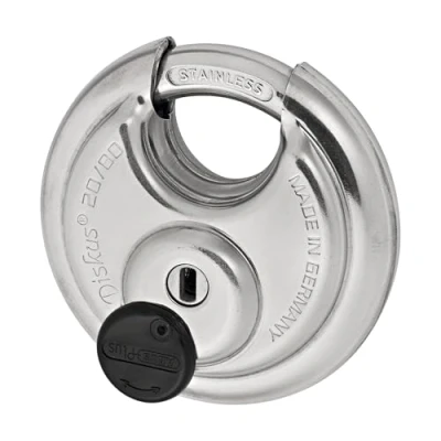 Image de ABUS Cadenas Diskus 20/80 résistant aux intempéries, parfait pour le jardin technologie de soudure unique une meilleure protection contre les effractions Niveau sécurité 9 Argenté