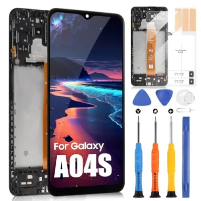 Image de Écran LCD pour Samsung Galaxy A04S SM A047F A047F/DS A047F/DSN Tactile Digitizer Full Assembly avec Réparation Kit (6,5&quot;, TFT, noir cadre)