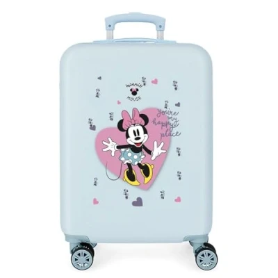 Image de Disney Minnie My happy place Valise Cabine Bleu 38x55x20 cms ABS Rigide Serrure latérale à combinaison 34L 2 kgs 4 Double roues Bagage Main