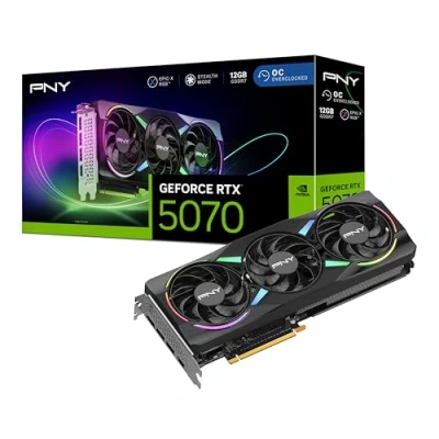 Image de PNY Carte Graphique GeForce RTX™ 5070 12GB ARGB OC Triple Fan DLSS 4