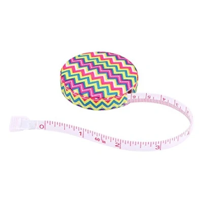 Image de 150cm Mètre à Ruban, Ruban de Couture Automatique Rétractable Mesurer Télescopique pour Corps Tissu Tailleur Double Face (Ondulation l&#039;eau)