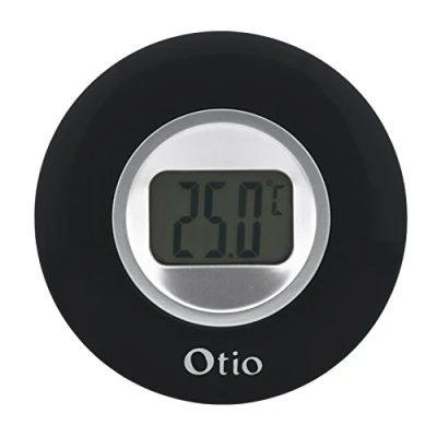 Image de Thermomètre intérieur noir écran LCD pied réglable Otio