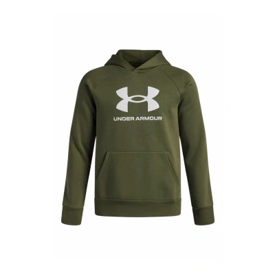 Image de Under Armour UA Rival Fleece BL Sweat à Capuche Vert Marine OD/Blanc YMD, Od Vert/Blanc, 140 150