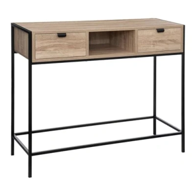 Image de 5 five simply smart Console 2 tiroirs Effet Bois Noir Aliaj