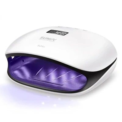 Image de SUNUV Lampe UV LED Ongles Gel, 48W Sèche Rapide avec 4 Minuteries, Lampes de Séchage pour Vernis à Capteur Automatique Écran LCD Toutes Les Gels SUN4 Noir
