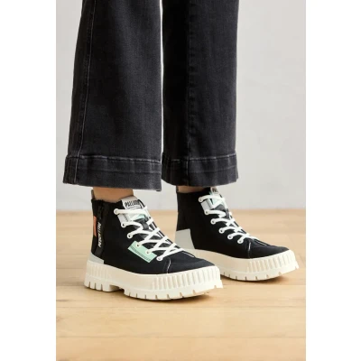 Image de Palladium Pallashock Backzip Baskets montantes, Femme, Taille: 43, Black Cuir et textile