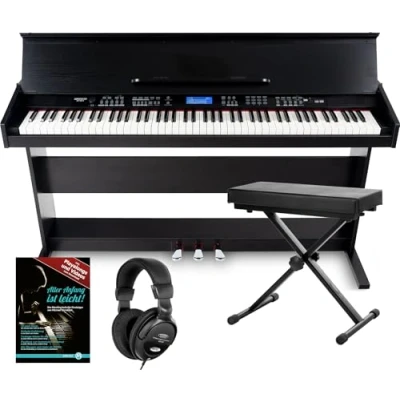 Image de FunKey DP 88 II piano numérique noir set avec banquette de synthé, casque, méthode d&#039;apprentissage