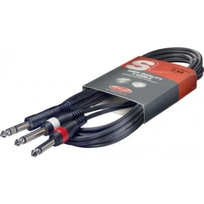 Image de Stagg SYC1/PS2P E Câble Y pour instruments Stereo Phone plug/2 x plug 1m