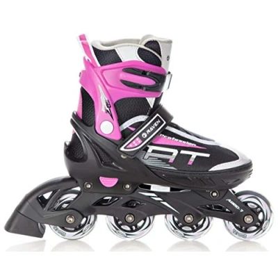 Image de Roller en Ligne RAVEN Profession Pointure Ajustable Noir/Rose Taille 35 39 (23cm 25,5cm) Réglable Mixte