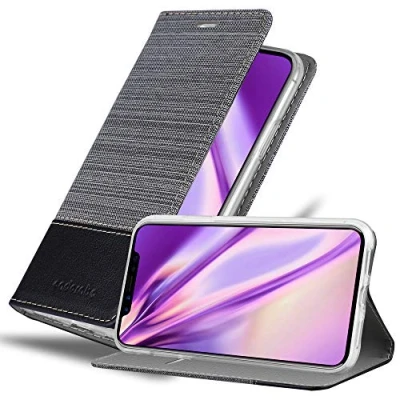 Image de Coque pour Apple iPhone X / XS en GRIS NOIR Housse de protection Étui avec fermeture magnétique, fonction support et compartiment carte Neuf