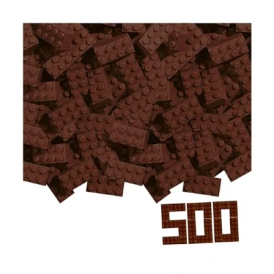 Image de Simba Blox Lot de 500 Blocs Construction Marron pour Enfants à partir 3 Ans et Plus 8 Briques dans Un Carton Haute qualité, entièrement Compatible avec Nombreux Autres Fabricants