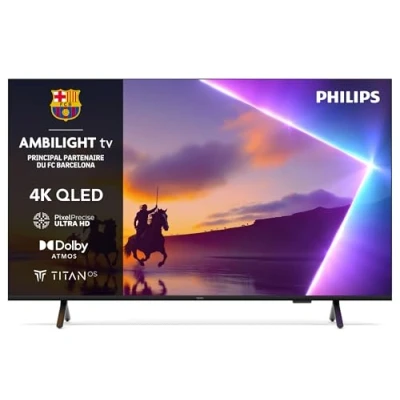 Image de Philips Ambilight 43PUS8500 4K LED Smart TV Écran 43 Pouces avec Plateforme Pixel Precise Ultra HD, Titan OS et Son Dolby Atmos, Compatible Alexa Assistant Vocal Google