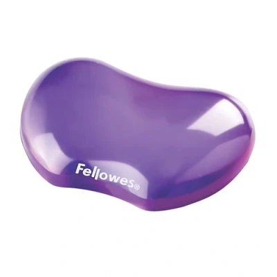 Image de Fellowes mini repose poignet Crystal Gel, ergonomique pour souris gel transparent violet, 18 x 122 88 mm 91477 72