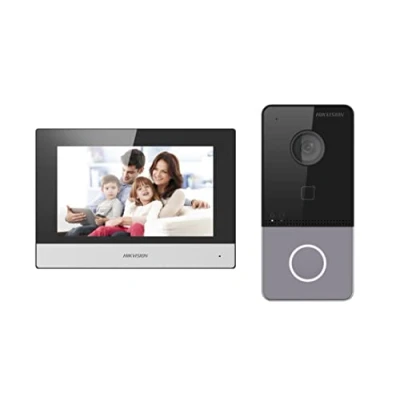 Image de Hikvision IP video intercom kit for villa or house only one call button. DS KV6113 WPE1. x1: KH6320 WTE1. PSU x2: It includes 2 European power adapters (KIS603 P(O STD))