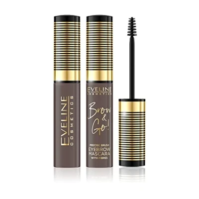 Image de Eveline Cosmetics Brow &amp; Go! Mascara à sourcils avec fibres compactes, 6 ml, n 01 Lumière