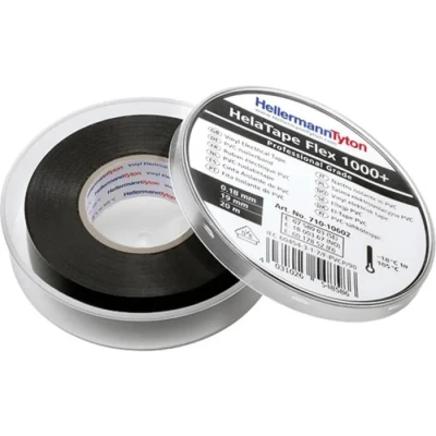 Image de Ruban isolant HelaTape Flex 1000+ HellermannTyton 710 10610 noir (L x l) 33 m 19 mm