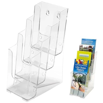 Image de Deflecto Porte brochure 4cases format 1/3 A4 transparent