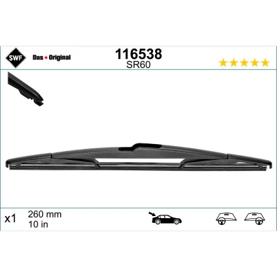 Image de Essuie glace SWF 116538, Longueur 260mm, Arrière, 1 pièce