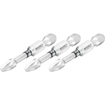 Image de HAZET Lot de 3 embouts hexagonaux 6,3 (1/4&quot;) Profil Pozidriv Version longue PZ PZ2 2216NSLG PZ2/3