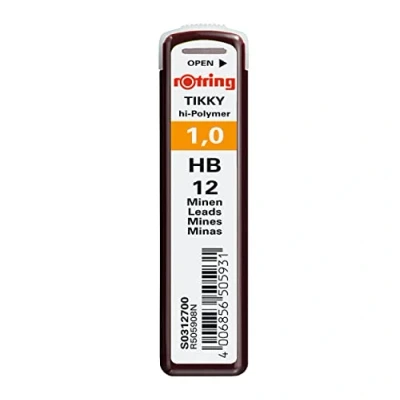 Image de rOtring Tikky mines de rechange pour portemines, 1,0mm, HB, 10 unités (120 mines)
