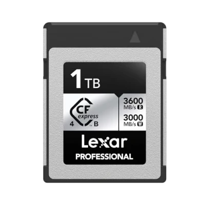 Image de Lexar Professional CFexpress 4.0 Type B Silver Series 1TB, Carte Tybe jusqu&#039;à 3600MB/s en Lecture, 2600MB/s écriture, mémoire CF pour vidéo Brute 8K, DSLR, rétrograde avec caméra XQD
