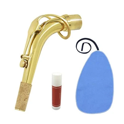 Image de Manche Saxophone Alto, Laiton Avec Accessoire pour Instrument ¨¤ Graisse En Li¨¨ge Et Tissu Propre,Accessoires instruments vent